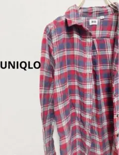 UNIQLO ユニクロ　チェックシャツ　Sサイズ　赤系　美品