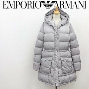 ◆EMPORIO ARMANI エンポリオ アルマーニ フーデッド ダウン コート グレー 14A