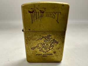 【11U39】 1円スタート ZIPPO / 1932 1992 ジッポー WILD WEST PONY EXPRESS 1860 ゴールドカラー オイルライター 喫煙具 喫煙グッズ