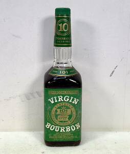 古酒 ウイスキー VIRGIN BOURBON 101 PROOF 10年 750ml 50.5% 旧ボトル ヴァージン バーボン グリーン 特級 ジャンク品 当時物 レトロ 