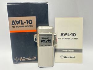 (49) Windmill ウインドミル AWL-10 ガス ライター ALL WEATHER LIGHTER ケース 説明書付き シルバー系 日本製 喫煙具