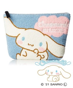 シナモロール　さがら刺繍ポーチ　ファスナーポーチ　シナモン　相良刺繍　限定品　新品未使用　CINNAMOROLL　シェニール刺繍　レア物