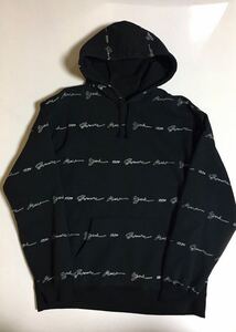 Supreme SCRIPT STRIPE HOODED XL BLACK シュプリー厶 SWEAT SHIRT スクリプト ストライプ スウェット パーカー フーディ ブラック 黒