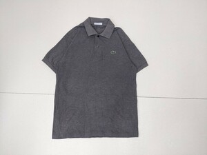 12．日本製 ラコステ LACOSTE 半袖 ポロシャツ メンズ3 グレー緑 x90