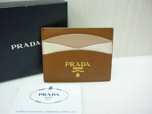 PRADA プラダ 1MC025 サフィアーノ レザー カードケース ブラウン 茶系 a