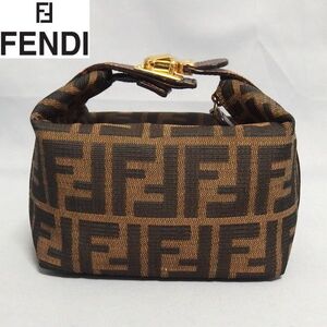 ★FENDI ズッカ ミニ バニティ ハンドバッグ ポーチ 26360 ヴィンテージ オールド フェンディ★