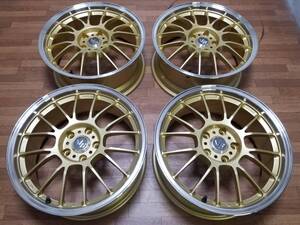 【新品 当時物 超激レア】18インチ 7.5J +30 PCD114.3 RAYS LE37K ゴールド GL 1台分 4本セット VOLK RACING 鍛造 レイズ SE37K TE37 NISMO