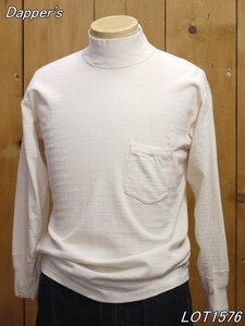 新品 ダッパーズ モックネックロングスリーブTシャツ 40 オフホワイト LOT1576 ハイネック dapper