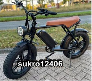 大人用電動自転車 7シマノ速度 ワイドホイール付き1000W 48V 15ah容量のリチウム電池，