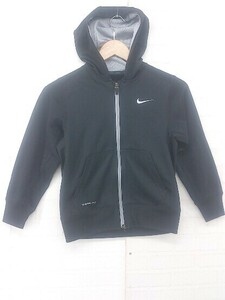 ◇ NIKE ナイキ キッズ 子供靴 ジップアップ 長袖 パーカー サイズ S ブラック メンズ E