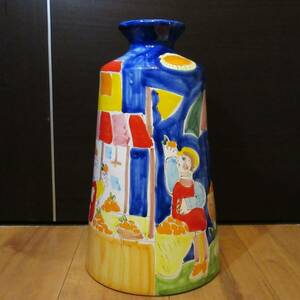Vintage ITALY シチリア陶器『LA MUSA / ラムーザ』飾り壺・花瓶 37.8cm ★送料無料★WBB/de/オブジェ