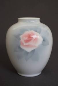 ★深川製磁 Imperial BONE CHINA FUKAGAWA JAPAN 薔薇の花瓶 バラ ばら 一輪挿し 有田焼 伊万里焼 和風 和室 アンティーク 昭和レトロ 