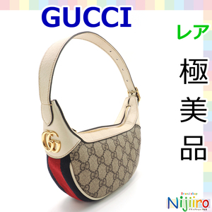 【美品】グッチ GUCCI 658551 GG スプリーム ハンドバッグ ワンショルダーバッグ ショルダーバッグ オフホワイト