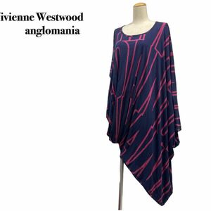 Vivienne Westwood anglomania ヴィヴィアンウエストウッド アングロマニア 変形ワンピース カットソー 総柄38 M