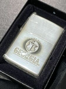 zippo GEORGIA QUALITY COFFEE 立体メタル 特殊加工 希少モデル 2003年製 ジョージア コーヒー ケース 保証書付き