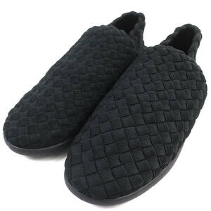 未使用△BOTTEGAVENETA ボッテガヴェネタ PLAT SNEAKER イントレチャート ファブリックニット プラット スニーカー シューズ ブラック 41