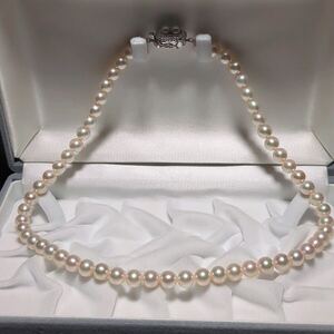 【TASAKI】アコヤ真珠 7.0-7.5mm 44cm ホワイト ネックレス 本真珠 アクセサリー SILVER pearl あこや パール