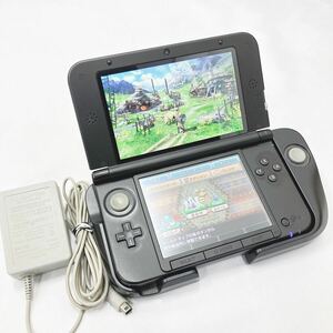 動作品 Nintendo 任天堂 ニンテンドー 3DS LL SPR-001 シルバー×ブラック ゲーム機/電源ケーブル　拡張スライドパッド ソフト付 R尼子1030