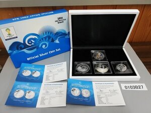 0103B27　世界のコイン　記念コイン　ブラジル『2014 FIFA WORLD CUP BRAZIL　Official Silver Coin Set』