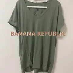 BANANA REPUBLIC カーキ VネックTシャツ オーバーサイズ