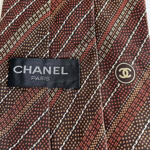 CHANEL(シャネル) ブラウン点々ストライプネクタイ