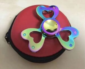 【ケース付】ハート型 レインボー 虹 Hand Spinner ハンドスピナー