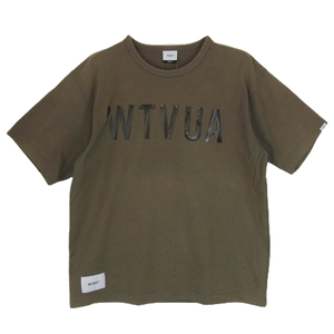 WTAPS ダブルタップス 181ATDT-CSM13 DESIGN WTVUA TEE ロゴプリント 半袖 Tシャツ カーキ系 01　【中古】