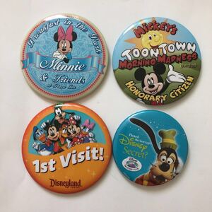 ディズニーランド 缶バッジ 4種セット 海外ディズニー　ミッキー