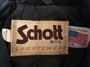 ヴィンテージ USA古着 Schott N.Y.C ウールPコート XS ライナー付 MADE IN USA ショット USED アメリカ Wool ピーコート ジャケット 中古