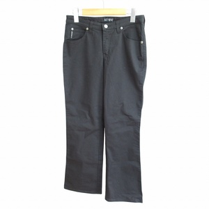 未使用品 アルマーニ ジーンズ ARMANI JEANS タグ付 コンフォートフィット フレアパンツ スラックス ジップフライ 黒 29 ■GY09