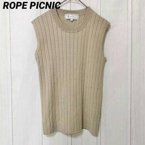 st830 ROPE PICNIC ロペピクニック/ノースリーブニット/ベージュ