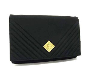 1円 ■美品■ CELINE セリーヌ マカダム ナイロンキャンバス ラインストーン クラッチバッグ セカンドバッグ ブラック系 BI8926