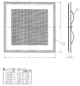 パナソニック　FY-24L56 天井埋込形換気扇用ルーバー　a