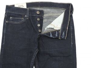 中古★HOLLISTER SKINNY JEAN ホリスター★ストレッチスキニージーンズ29×32【3E0990-HR220】ネイビー紺【本物保証】定番ヘビロテデザイン