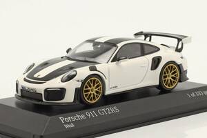 新品未開封　ポルシェ 911 (911-2) GT2 RS Weissach Package 2018 ホワイト - ゴールドホイール 1/43 Porsche