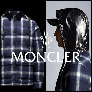 新品【MONCLER モンクレール ジーニアス 7 フラグメント 藤原ヒロシ】フランネルチェックコットンダウンジャケットMORANY/1/S相当/G