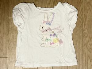 メゾピアノ、半袖Tシャツ、うさぎ　110cm