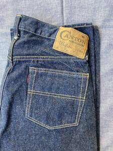 美品　CANTON VINTAGEヴィンテージ MADE IN USA アメリカ製　TALON うぶ毛　チェーンステッチ　w28 濃紺 デニムパンツ ジーンズ デニム