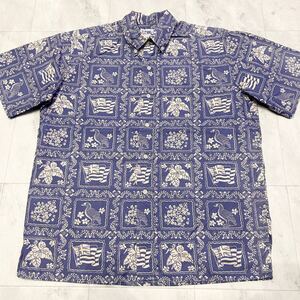 90s USA製 reyn spooner レインスプーナー HAWAIIAN TRADITIONALS 柄合わせ ラハイナセーラー ビンテージ ボタンダウン アロハシャツ