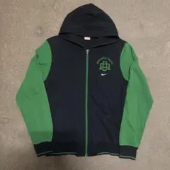 00s NIKE athletic deptオレンジタグ黒緑ジップアップパーカー