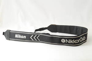 ☆Nikon ニコン e Nikkor Club カメラ ストラップ 刺繍文字 黒色(ブラック)×シルバー ニッコールクラブ Camera Strap ネック ショルダー☆