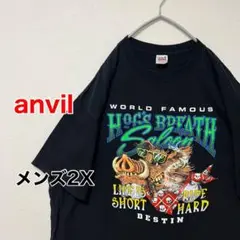 KA195【US輸入】anvil　Tシャツ【メンズ2X】ブラック