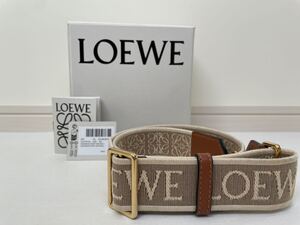 ロエベ　アナグラムストラップ（ジャガード&カーフ）ナチュラル　タン　ブラウン　茶色　ゴールド金具　LOEWE Loewe ショルダーストラップ