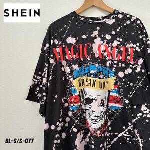 SHIIN スカルTシャツ　USサイズXL 超ビックサイズ　髑髏　スケルトンTシャツ