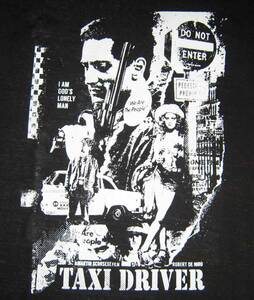 タクシードライバー　Taxi Driver　Tシャツ　■　黒地に白　M .L.XL .3Lの4サイズから選べます。