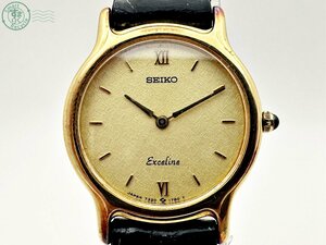 AK0605124　＊ SEIKO セイコー EXCELINE エクセリーヌ 7320-0360 ゴールド文字盤 ラウンド アナログ 2針 レディース クォーツ 腕時計