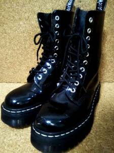 【Dr.MARTENS× AGYNESS DEYN】ドクターマーチン アギネスディーン AGGY 1490 PATENT LAMPER 10EYE BOOT UK4 (23cm ) エナメル 厚底 限定品