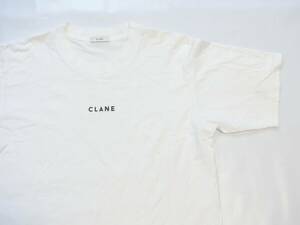 ★CLANE クラネ　白で胸に黒いロゴ入りのシンプルな半袖Tシャツ 2★