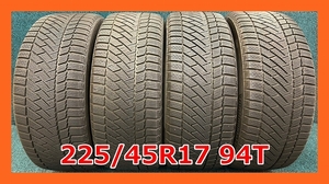 ★2018年製 225/45R17 94T コンチネンタル コンチネンタル VikingContact 6 中古 スタッドレスタイヤ 4本 17インチ★