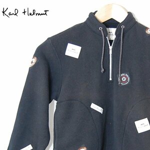 カールヘルムBOYS Karl Helmut■コットン スウェット スタンドカラー プルオーバー ワッペン/ピンクハウス■L■ブラック ※KH4529007